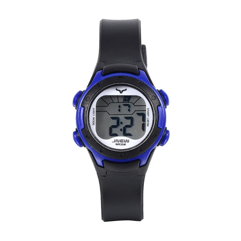 Simple Electronic Watch Multi-function Black White Silicone Children\'s Electronic Waterproof Sports Boys and Girls Clock Watch