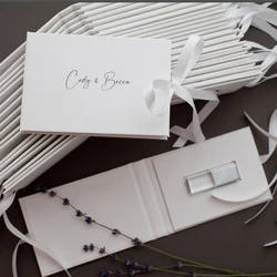 Personalized White Paper USB Case Packaging-Handmade Custom Logo Paper USB Box  - Flash Drive Packaging