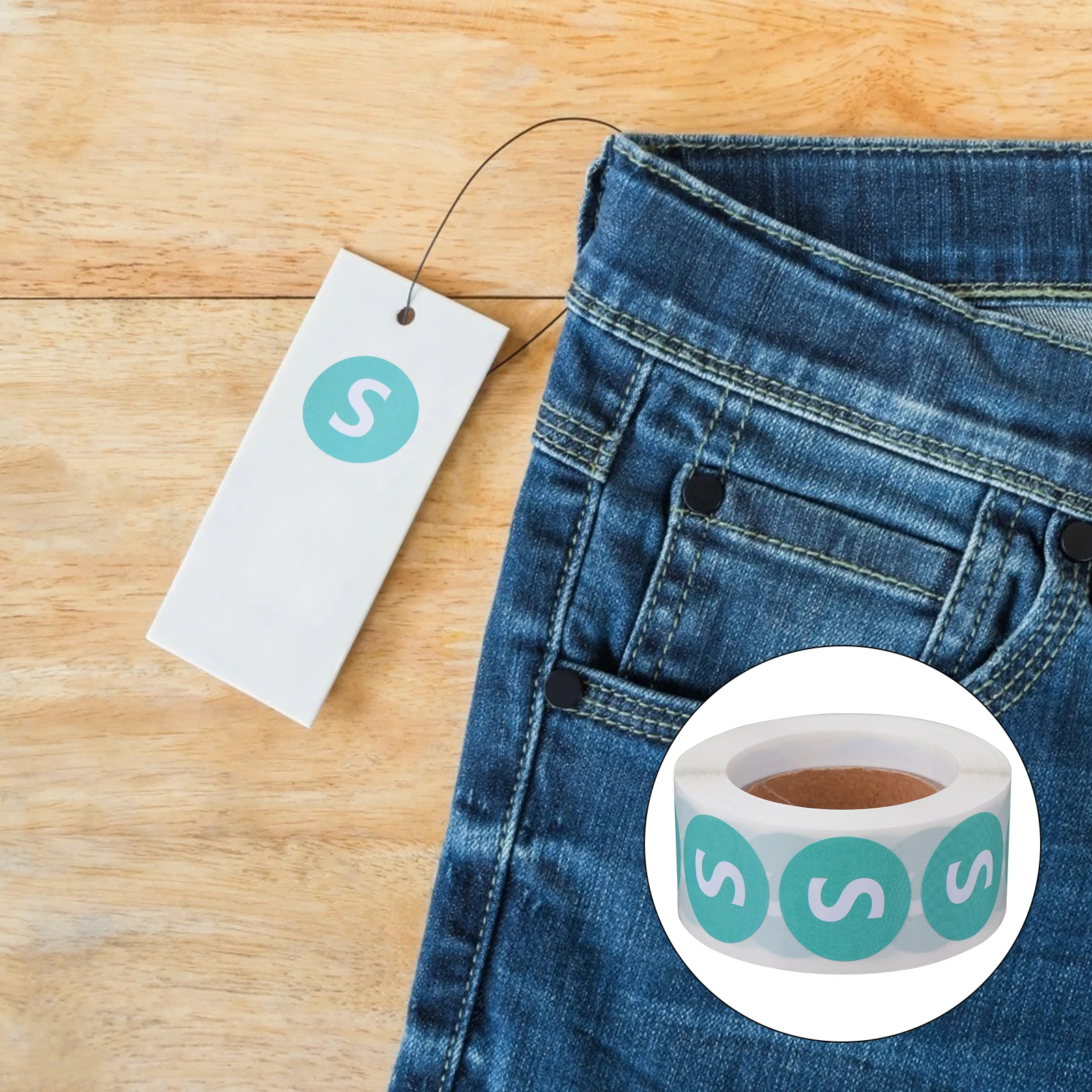 2 Roll Size Sticker Retail Stickers It Can Move Clothing Decals Label Paper Shirt Round Baby