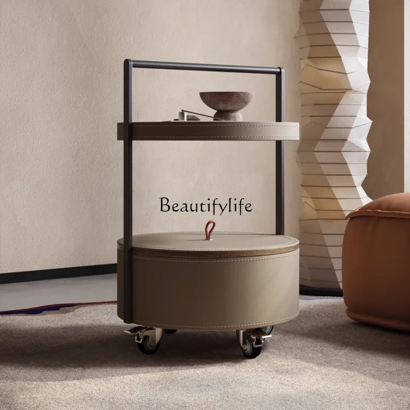 

ls 04Italian minimalist style side table coffee table living room light luxury high sense trolley movable