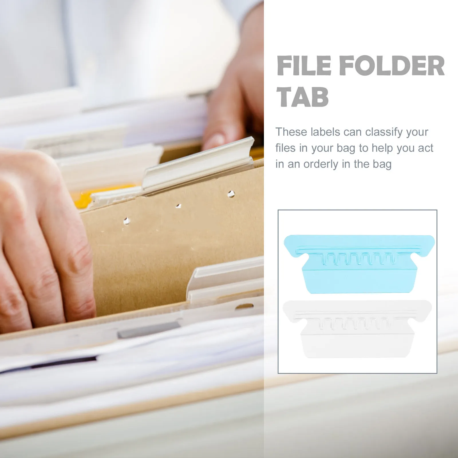 

20Pcs File Folder Classification Labels Small Lightweight Index Tabs for Hanging Folders Office Supplies Document Organizer