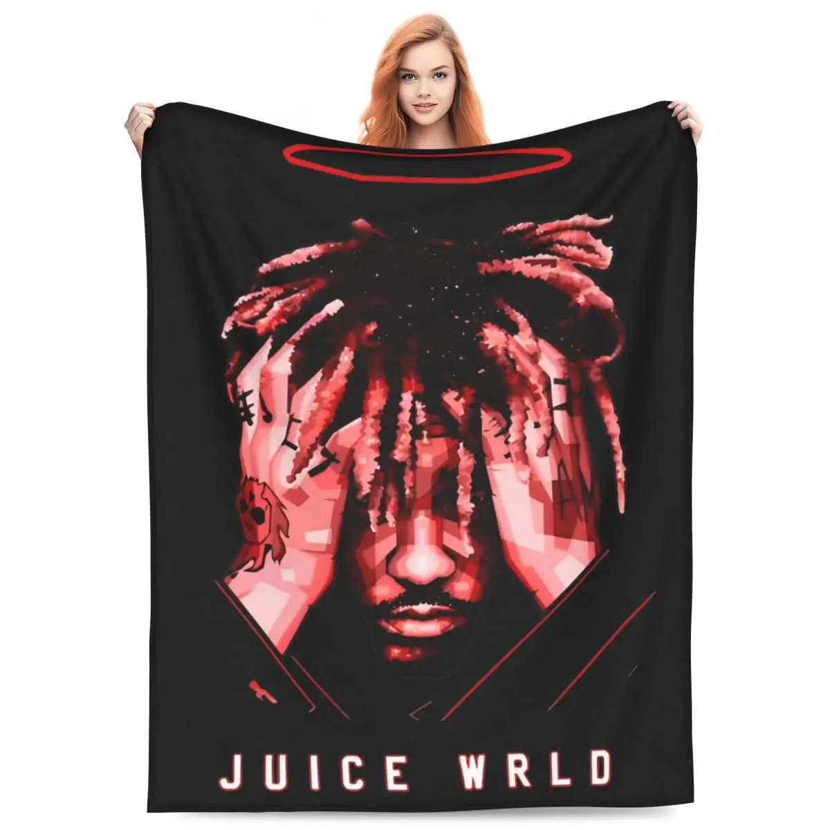 Juice Music Wrld Rest In Peace Coral Fleece Plush Throw Blankets Blankets for Sofa Travel Ultra-Soft Bedroom Quilt