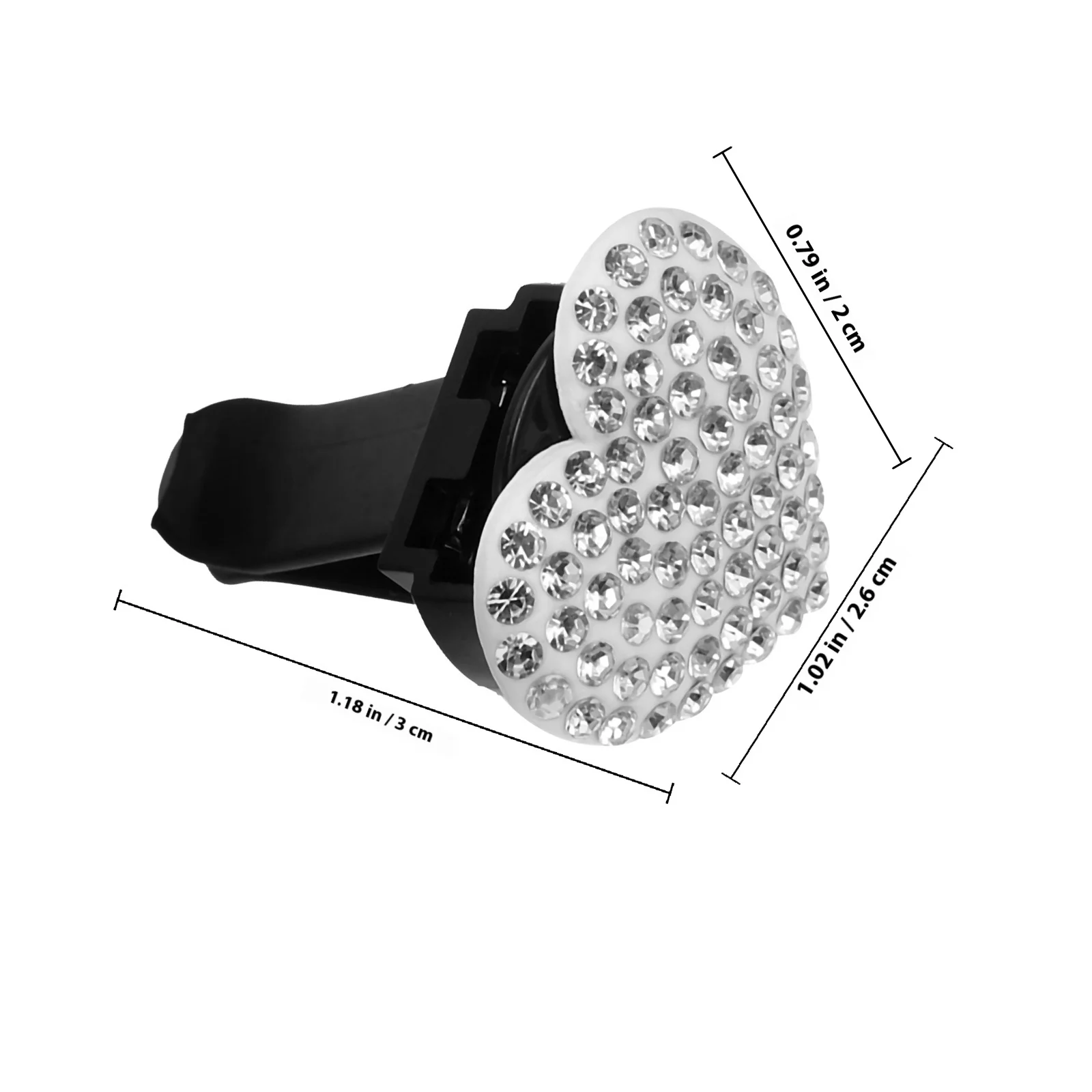 2Pcs Heart Vent Clips Rhinestone Car Air Freshener Clip Cute Auto Accessory Easy Install No Tools Required Interior Decor