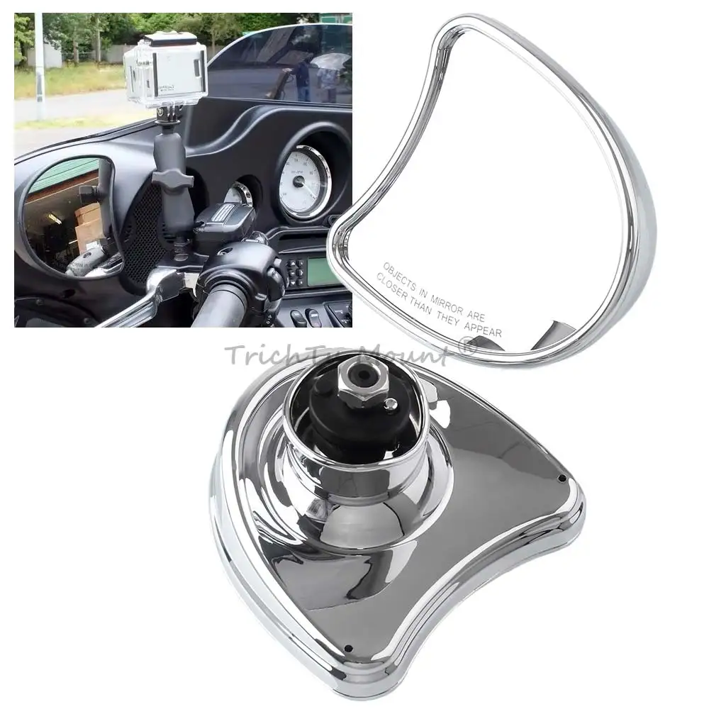 

Motorcycle Chrome Rearview Mirror For Harley Harley Street Electra Glide CVO Ultra Classic 96-2013 Fairing Mount Side Mirrors