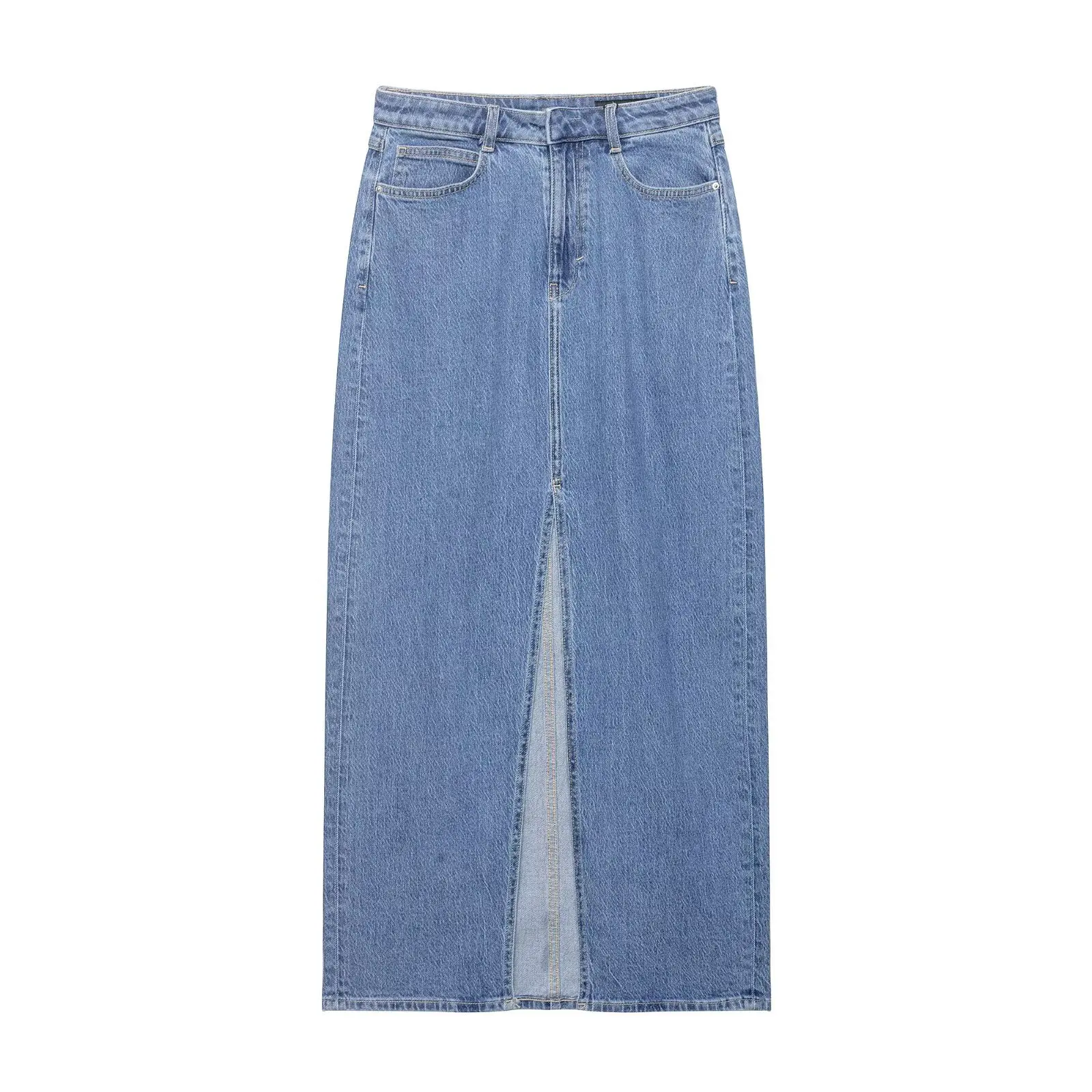 Withered 2026 Spring Fashion High Waist Slimming Denim Split Skirt Long Skirt For Women Skirt Woman Clothing Faldas Skirts