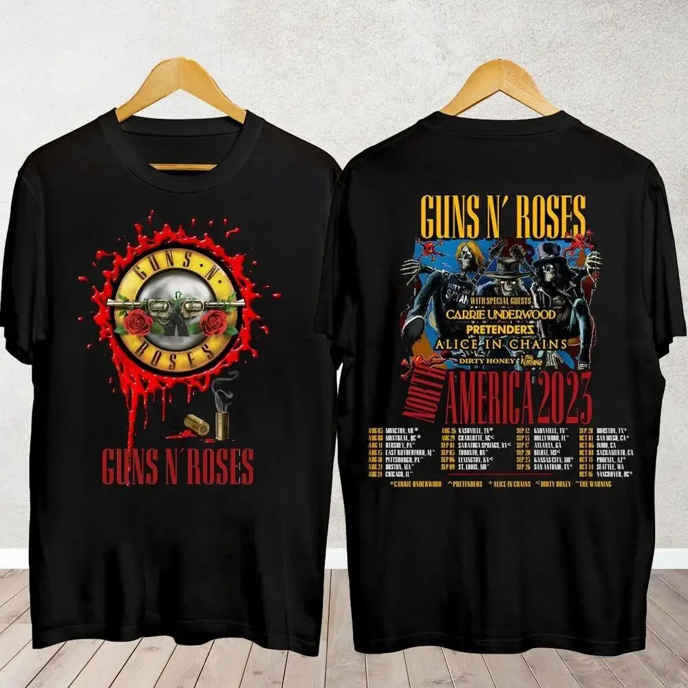 Tour 2023 American Roses Guns North World N&apos T-Shirt Concert Gnr Sale Unisex Hot