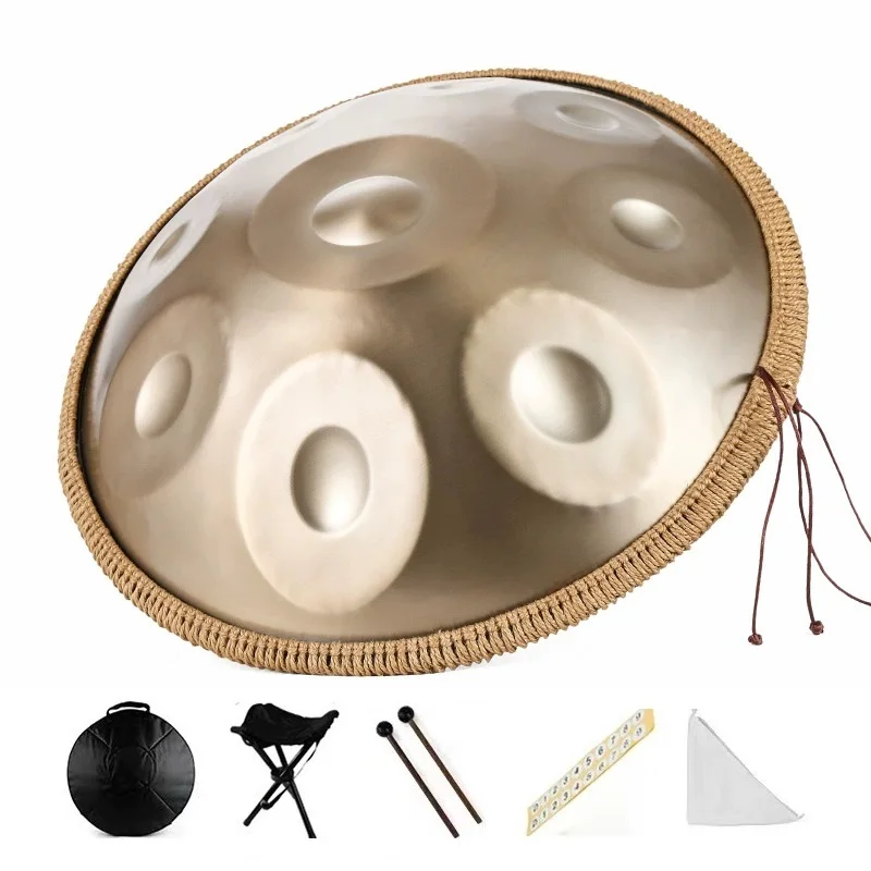 440/432Hz Handpan Drum 9/10/12 Notes D Minor Kurd 22 Inch Stainless Steel Pantam Drum for Yoga Meditation Sound Healing Hand Pan