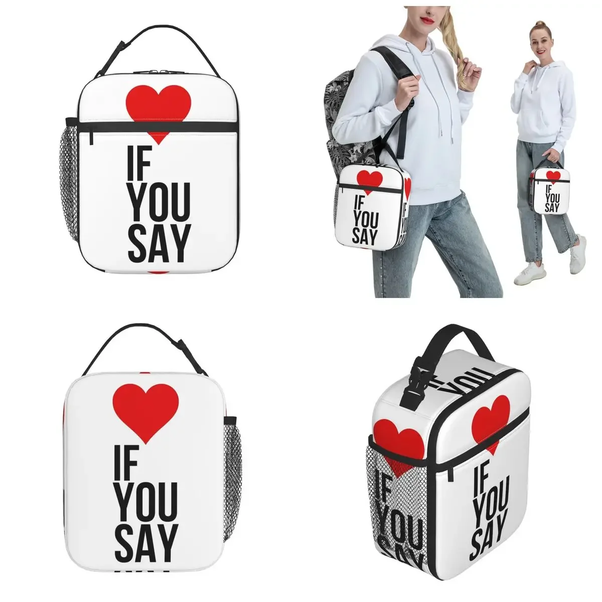 Insulated Lunch Bag Love If You Say Kpop Fan Gift 2024 Merch Storage Food Box Causal Thermal Cooler Bento Box For School