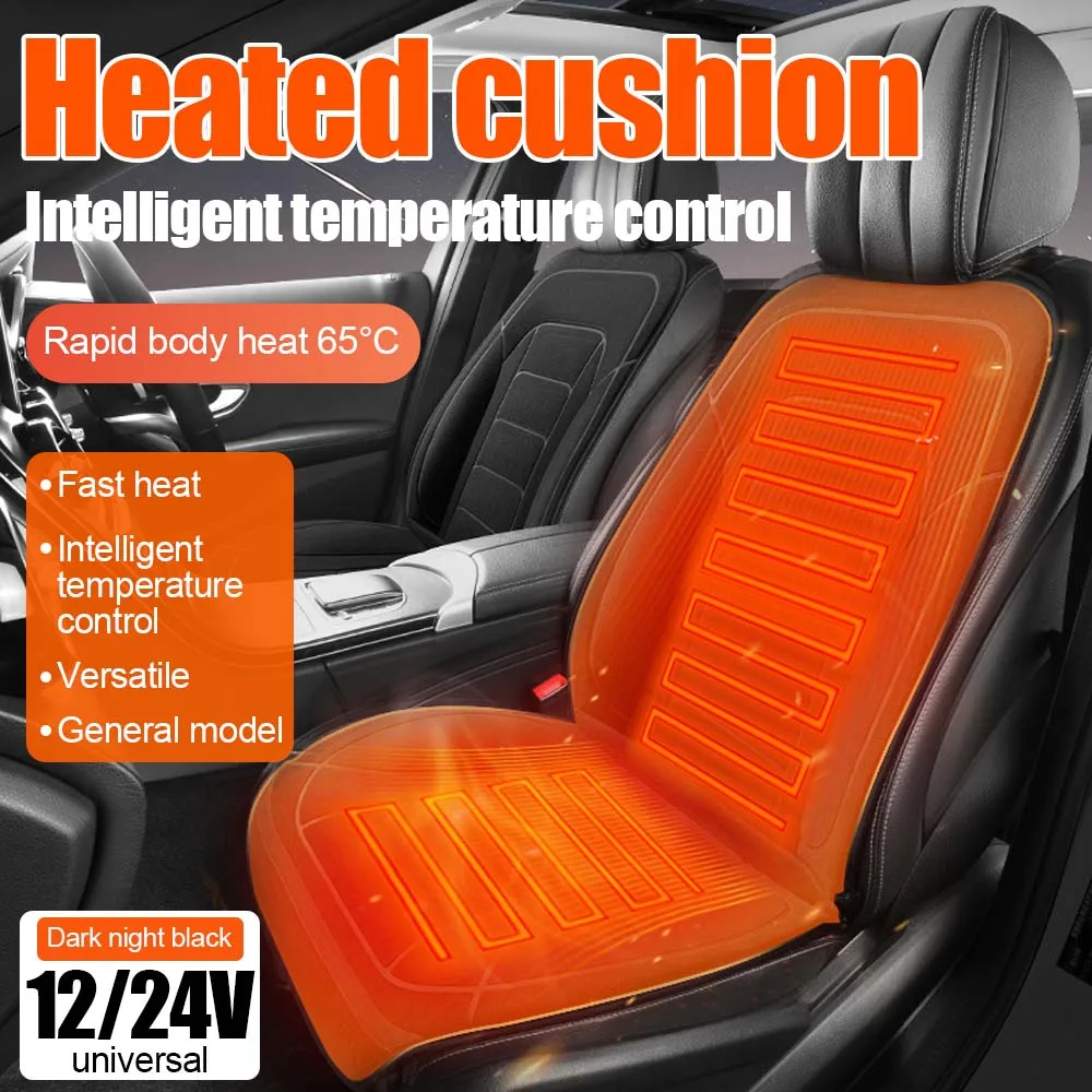 

Universal Car Seat Heated Cover Car Heating Cushion Winter Heated Seats Car Seat Warmer 12V 24V Cushion safety For Back And Seat