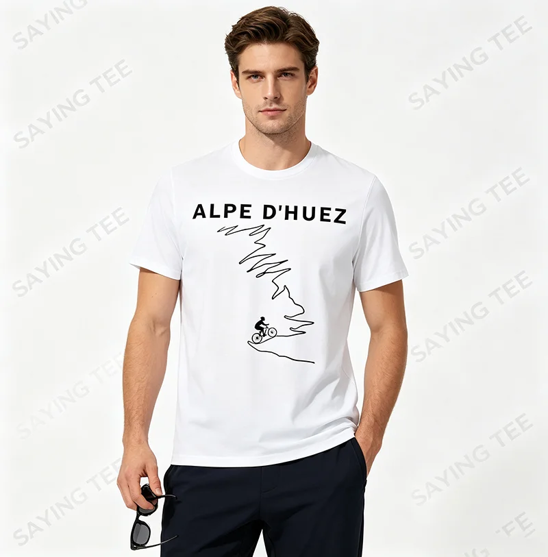 Alpe D'Huez Radsport-Geschenk – Frankreich Rennrad-T-Shirt Y2k Tour Riders Bike Lover Graphic Apparel Herrenmode Outdoor-Kleidung – Detail 4