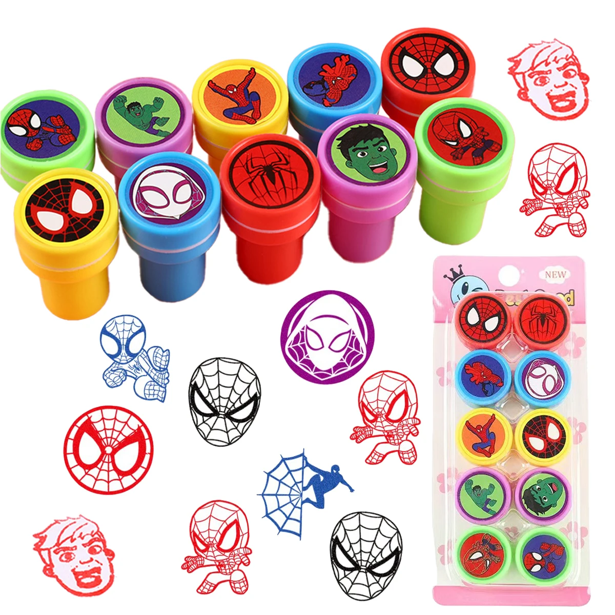 10/20/30 Stück Spiderman Siegelstempel, Partygeschenke, Geburtstagsgeschenke für Kinder, Goody Bag Füllstoffe, Klassenzimmerbelohnungen, Preise