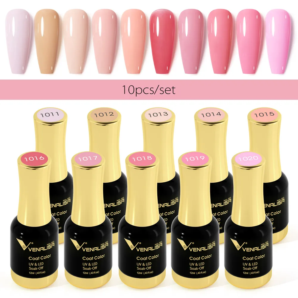 VENALISA 12 مللي جيل للأظافر مجموعة طلاء رائع بريق اللون سقوط الأظافر السنة الجديدة هدية هلام عدة نقع قبالة الأشعة فوق البنفسجية LED مسمار ورنيش مجموعة