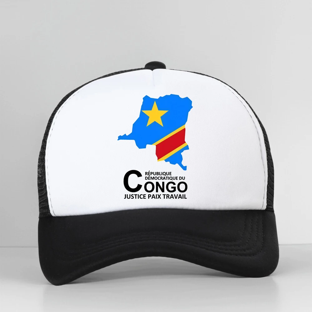 

Congo COD Kinshasa Country Map Print Baseball Cap Summer Hip Hop Fashion Casual Mesh Breathable Outdoor Adjustable Snapback Hat