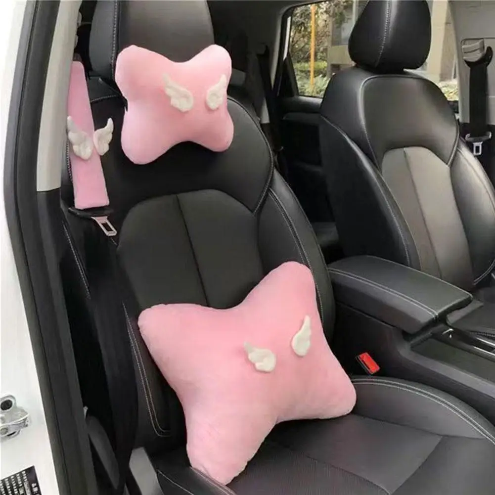 Fashion Cute wing Car Neck Pillow Creative Car Headrest Neck Protection Pillow Soft Comfortable Pillow Women Car Accessories