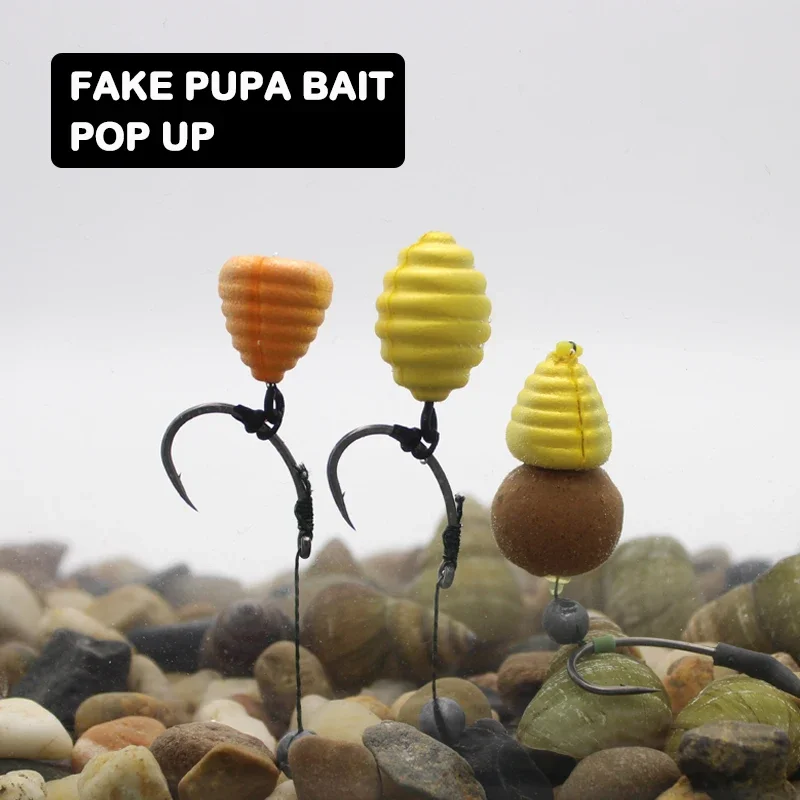 

12pcs Fishing Pop Up Floating Boilie Fake Bait 7 Type Silkworm Chrysalis Tower-Shaped For Carp Fishing Tackle Accessories