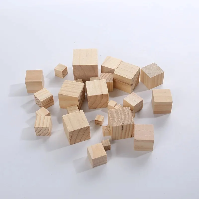 3cm/4cm/5cm Wood DIY Crafts Wooden Cube Unleash Your Creativity with Our Handcrafted Square Blocks