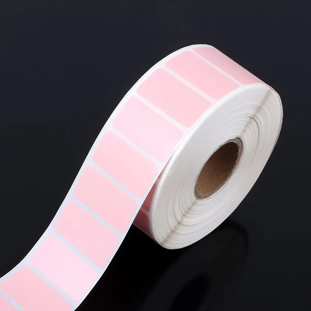 1 Roll Circle Thermal Sticker Label Self-Adhesive Round Direct Thermal Label for DIY Logo Design QR Code Name Tag Pink/White