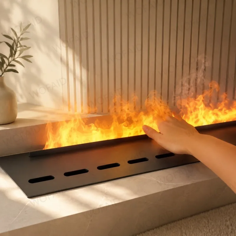 3D Water Vapor Fireplace Insert Electric Fireplace with LED Mist Flame Technology Low Maintenance Modern Interior Design Камин