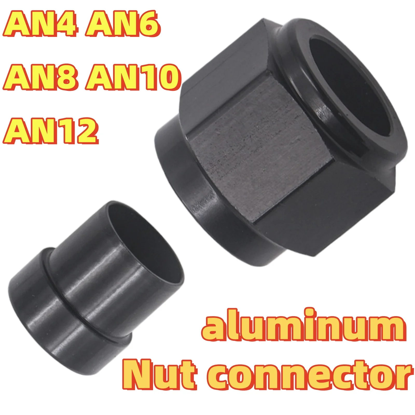 

Nut Connector AN4 AN6 AN8 AN10 AN12 Aluminum Tube Nut And Sleeve Fitting Kit For Car 37-Degree Flare Hard Line Adapter Set