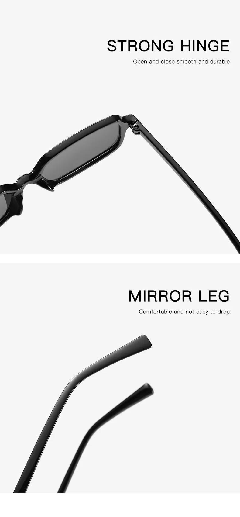 Neue Vintage Quadratische Sonnenbrille für Damen und Herren Marken-Rechteck-Sonnenbrille Ovale Brillen für Männer und Frauen – Detail 5