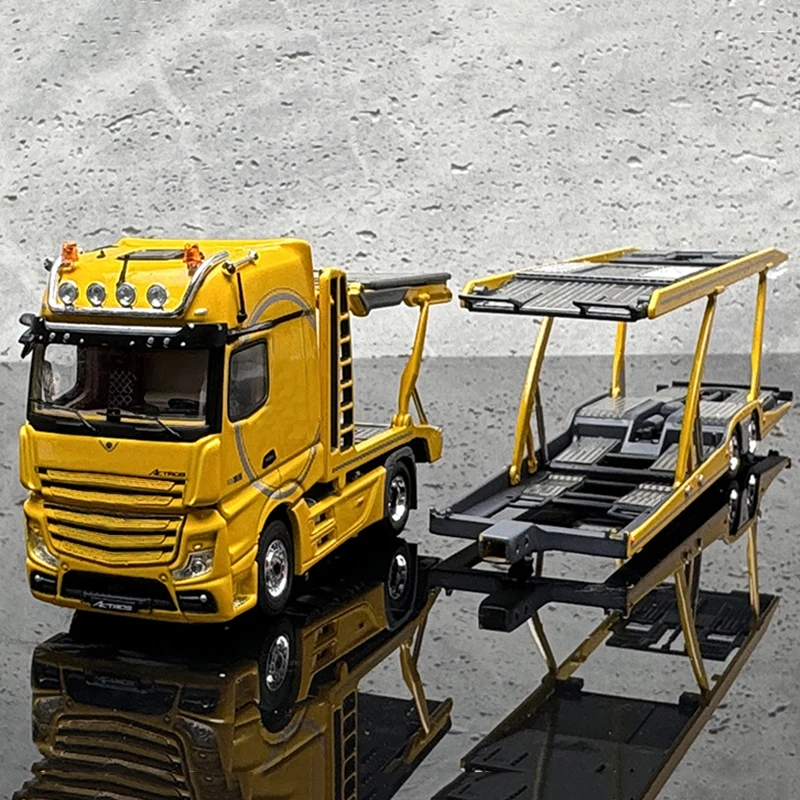 GCD 1:64 Actros double-decker truck trailer, alloy car model for simulation, boys' toy, adult collection piece.
