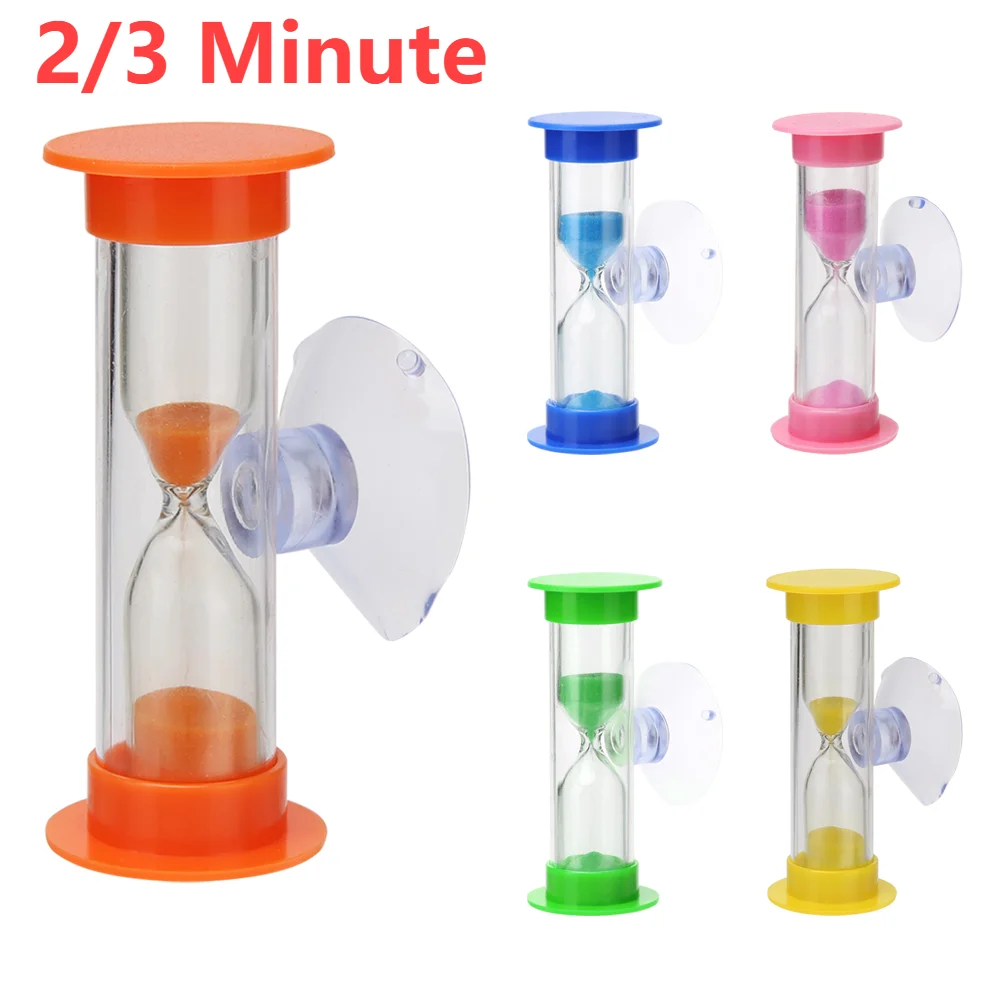 2/3 Minute Colorful Hourglass Sandglass Sand Clock Timers Sand Timer Shower Timer Tooth Brushing Timer Children Home Decors