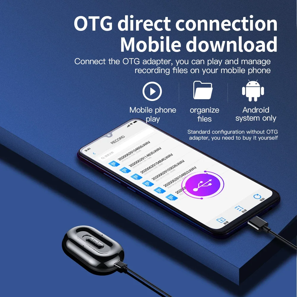 مسجل صوت 500 مللي أمبير 65 ساعة وقت تسجيل طويل الاستعداد مشغل MP3 صغير محمول المغناطيسي المنشط صوت تسجيل الصوت Keychian #6