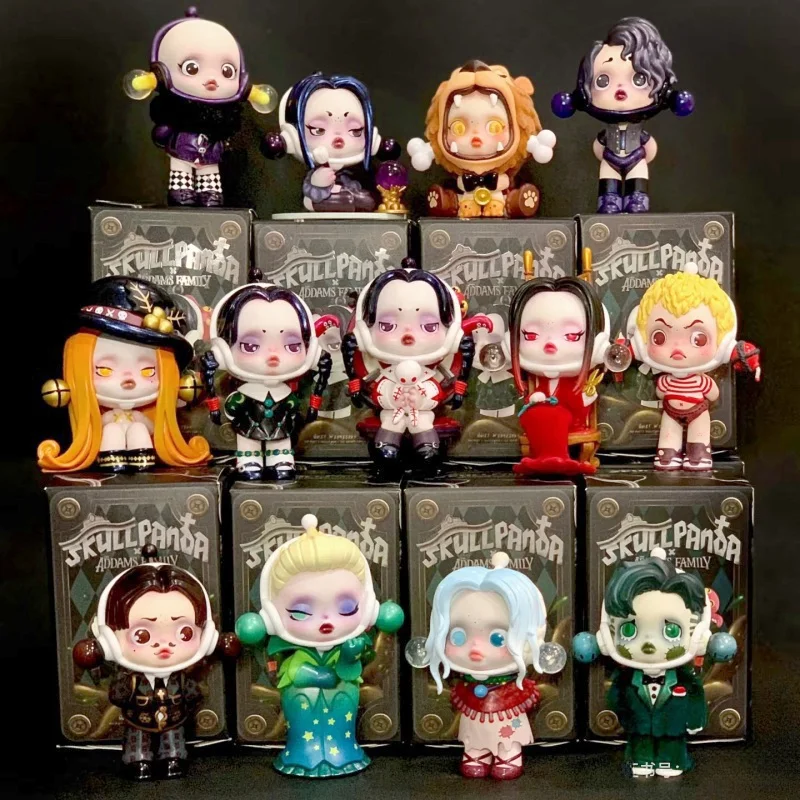 User-X Skullpanda X The Adams Family Series Blind Box Doll Binary Action Figure Model Collect Figure Birthday Surprise Gift Toys