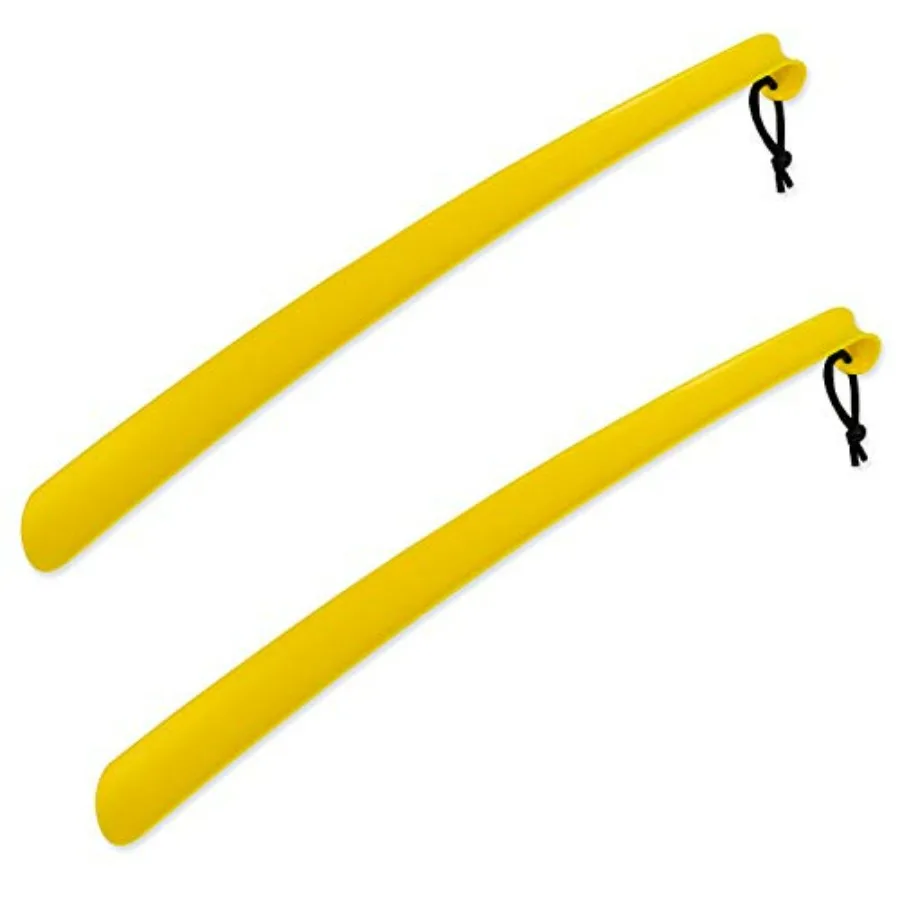 

RMS 2 Pack Extra Long Handled Shoe Horn with Curved Handle and Hang Up Strap 24 inches