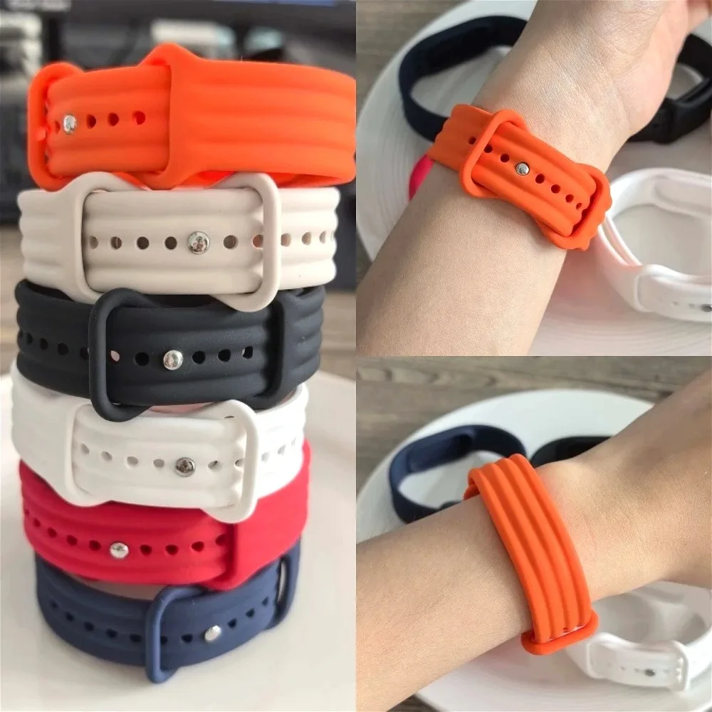 Figure-8 Buckle Silicone Sport Watch Band For Google Fitbit Air Breathable Lightweight Soft Comfort Durable Men Women