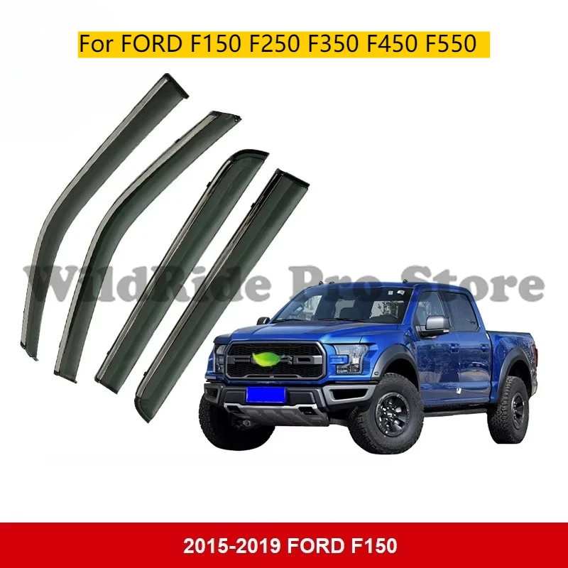 

Car Deflector Door Sun Vent Visor for FORD F150 F250 F350 F450 F550 Weather Shield Side Window Deflector Rain Guard