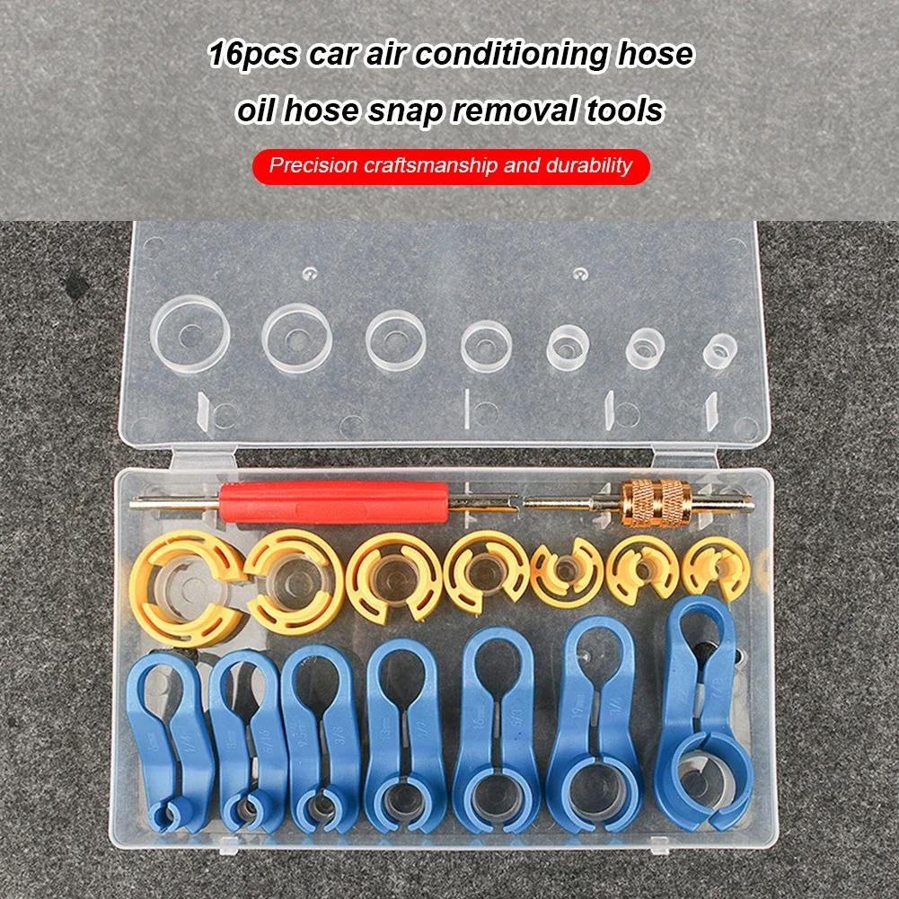 Air Conditioning Valve Core Quick Connector Fuel Line Quick Disconnect AC Fluorine Pipe Removal Tool Set Replacement Tools