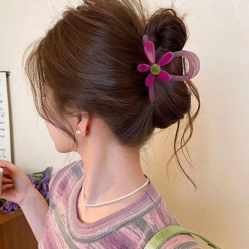 Blumen-Haarklammer, große, rutschfeste Kieferklammer für dickes Haar, für Frauen, für den täglichen Gebrauch – Detail 3
