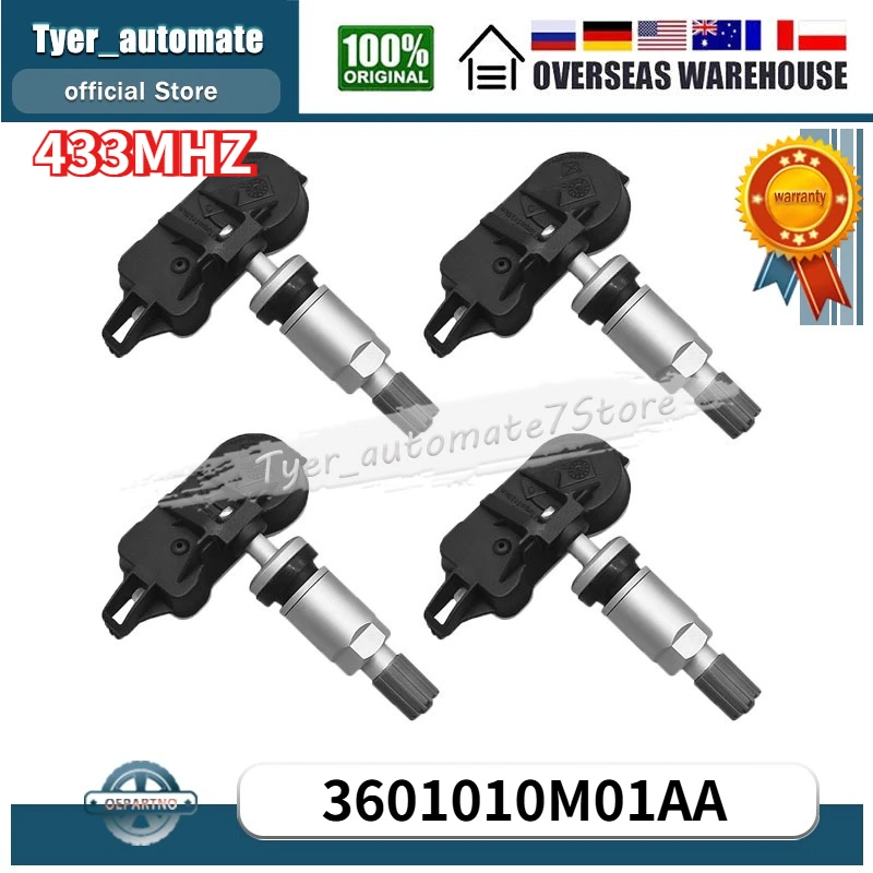 

Системы контроля давления в шинах 433 МГц 3601010M01AA, датчик TPMS для CHANGAN CS15, CS75, CS95, EADO DT, EADO XT