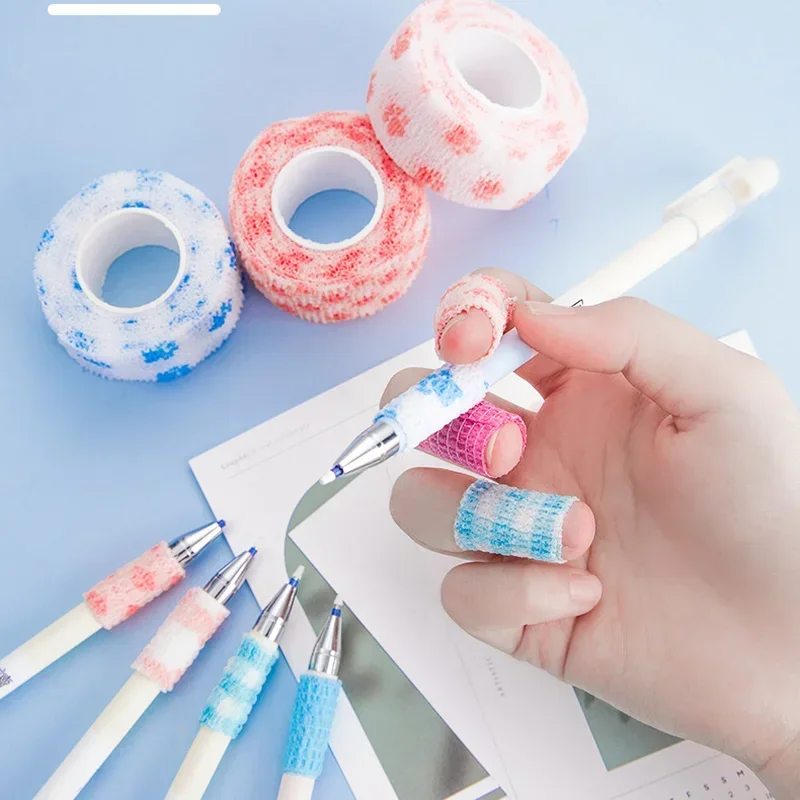 1 Roll Children Cute Cartoon 2.5*450cm Disposable Self-adhesive Elastic Fruits Bandage Tattoo Handle Tube Wrap Elbow Stick Tape