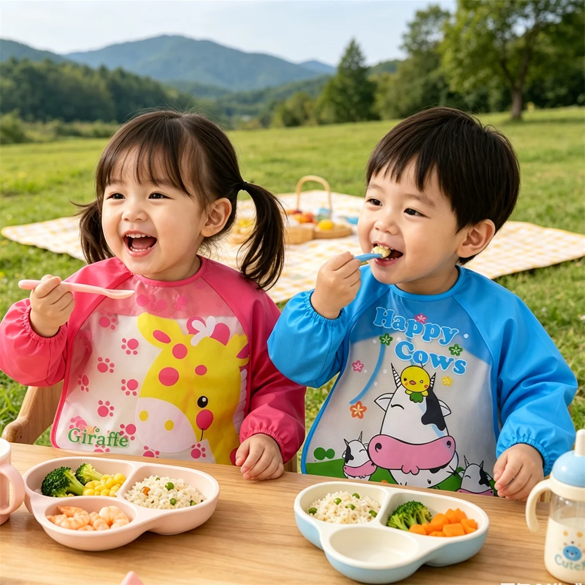 Waterproof Full Sleeve Baby Bibs Children Apron Long Sleeve Feeding Smock Kids Eating Breastplate Infant Scarf Clothing - view 3