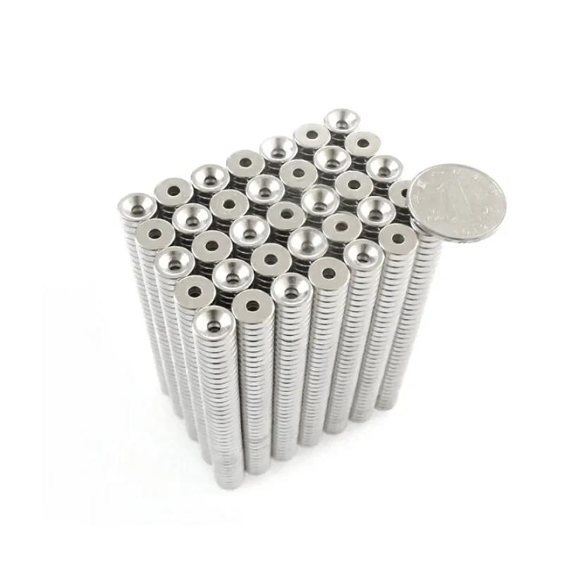 Zion 100pcs Dia 8/10/12/15mm Round Neodymium Magnets Thick 3/4/5mm With Hole 3/4/5mm Strong Permanent Rare Earth Magnet