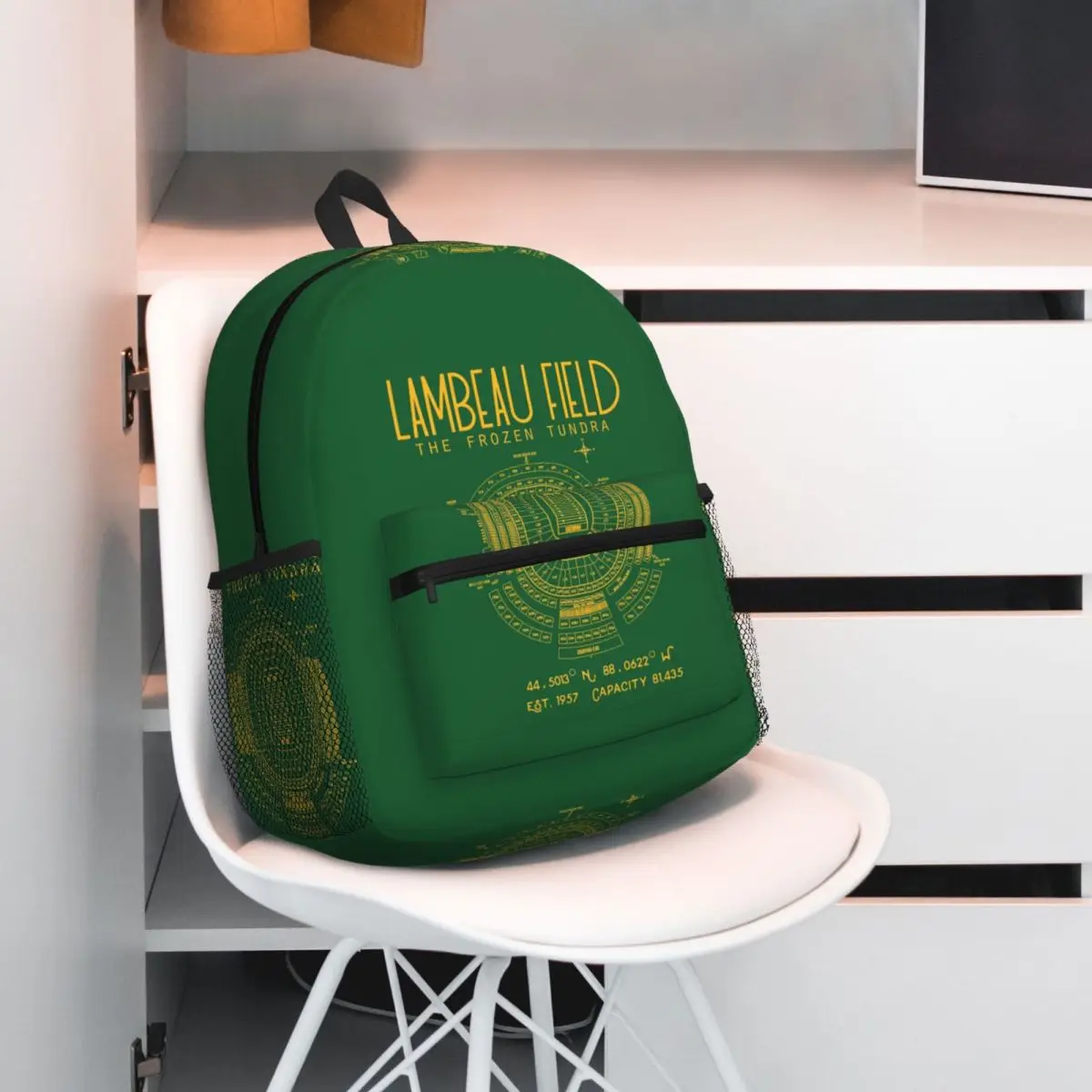 Green Bay Packers Lambeau Field Stadium Student Backpack School Bag Hiking Travel Daypack for Men Women Bookbag Shoulder Bags