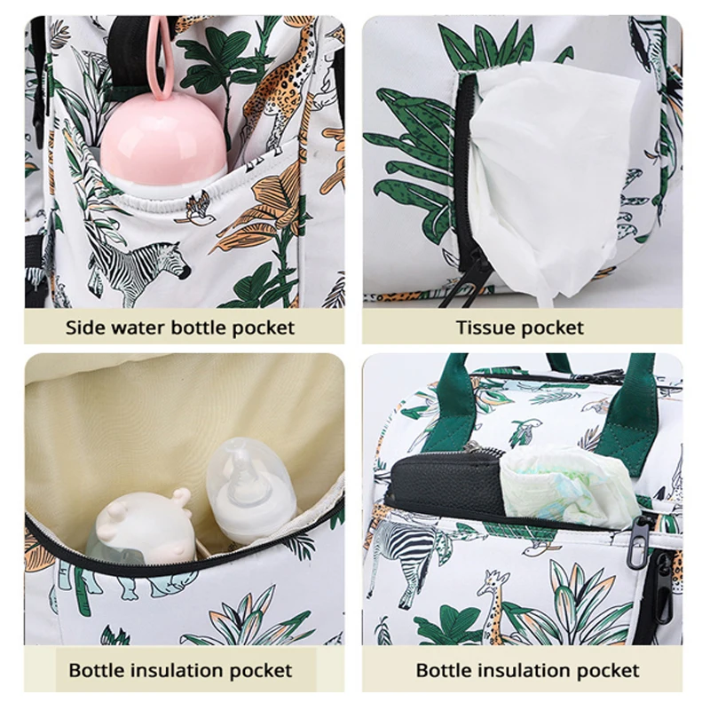 IYEAL Fashion Baby Nappy Bag Cute Animal Pattern Mommy Bag Multi Functional Large Capacity Diaper Bags for Babies Nursing Bags