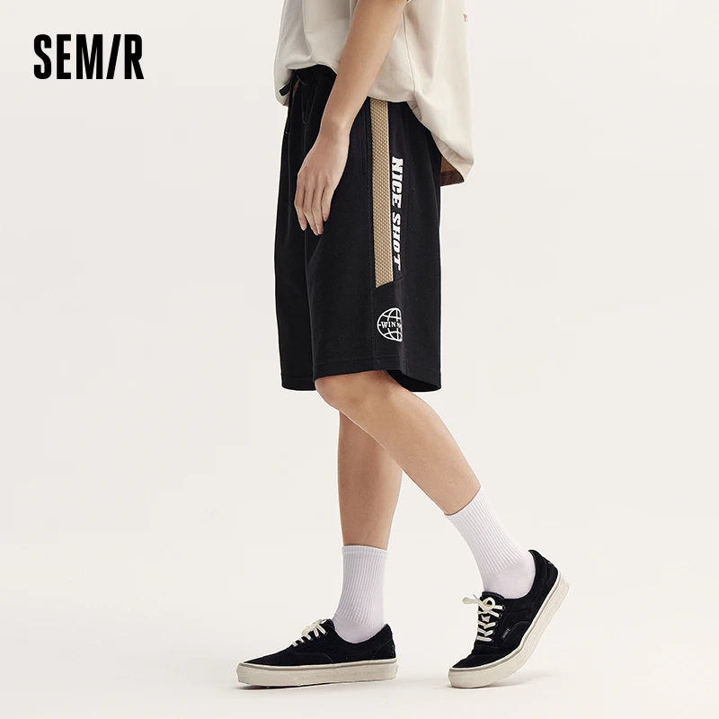 Semir Pants Men Casual Mid-Length Pants 2024 Summer New Loose-Fit Sporty Texture Five-Inch Shorts