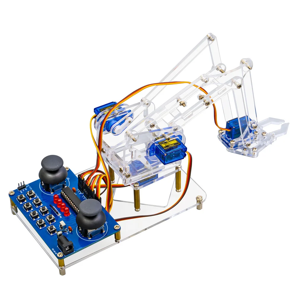 4 DOF Assembled Robotic Arm Kit with 51 for mcu Module for STEM Learning Robotics Experimentation for acrylic 25x20x5cm