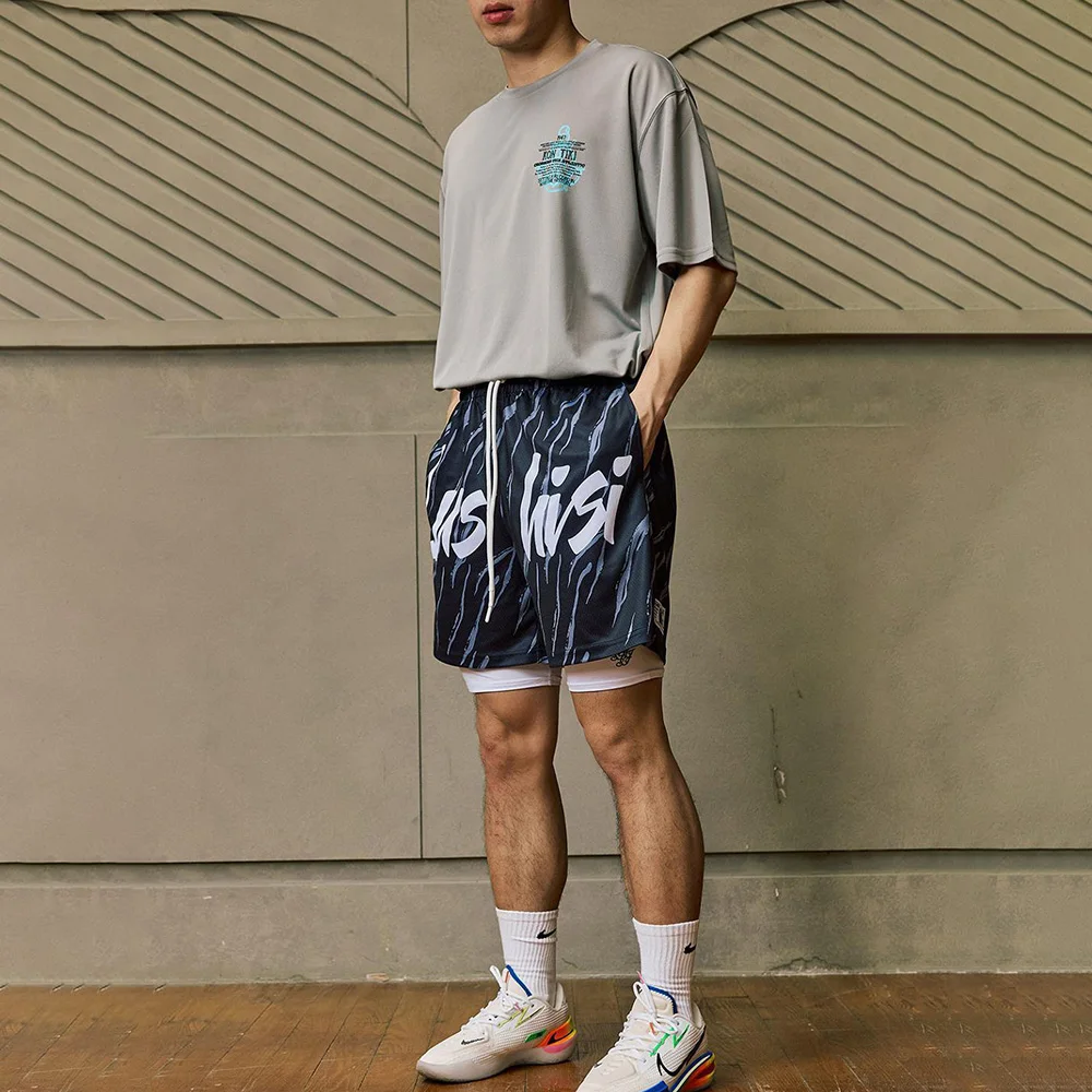 Mens Shorts Zebra Contrasting Color Basketball Pants Summer Pocket Breathable Sports Gym Quick Drying Shorts Men\'s Clothing