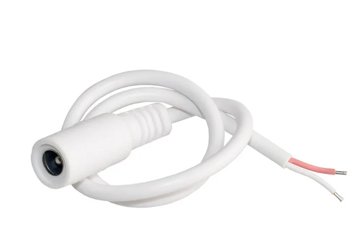 White DC5.5 Female Plug Adapter Power Cord Monitoring Electronic Toy Electronic Device Interface