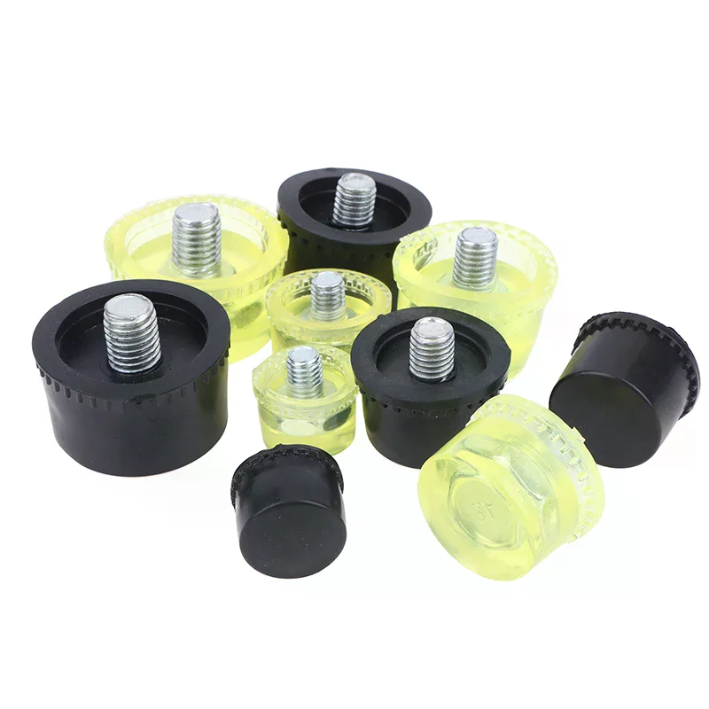 1 Pair Of Double Face Tap Rubber Hammer Head 25mm 30mm 35mm 40mm 45mm Yellow Black Hammer Replacement Striking Head