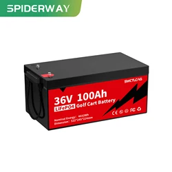 Batteria al litio livime 36V 100Ah LiFePO4 200A BMS nata per carrello da Golf 5Kw Marine