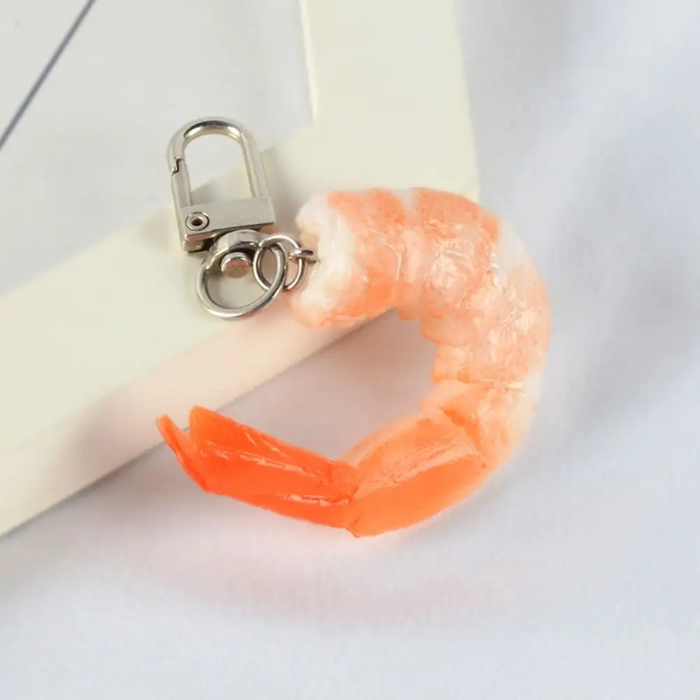 Gift Funny Shrimp Meat Keychain Luxury Exquisite Simulation Food Keyring Fashion Bag Hanging Pendant