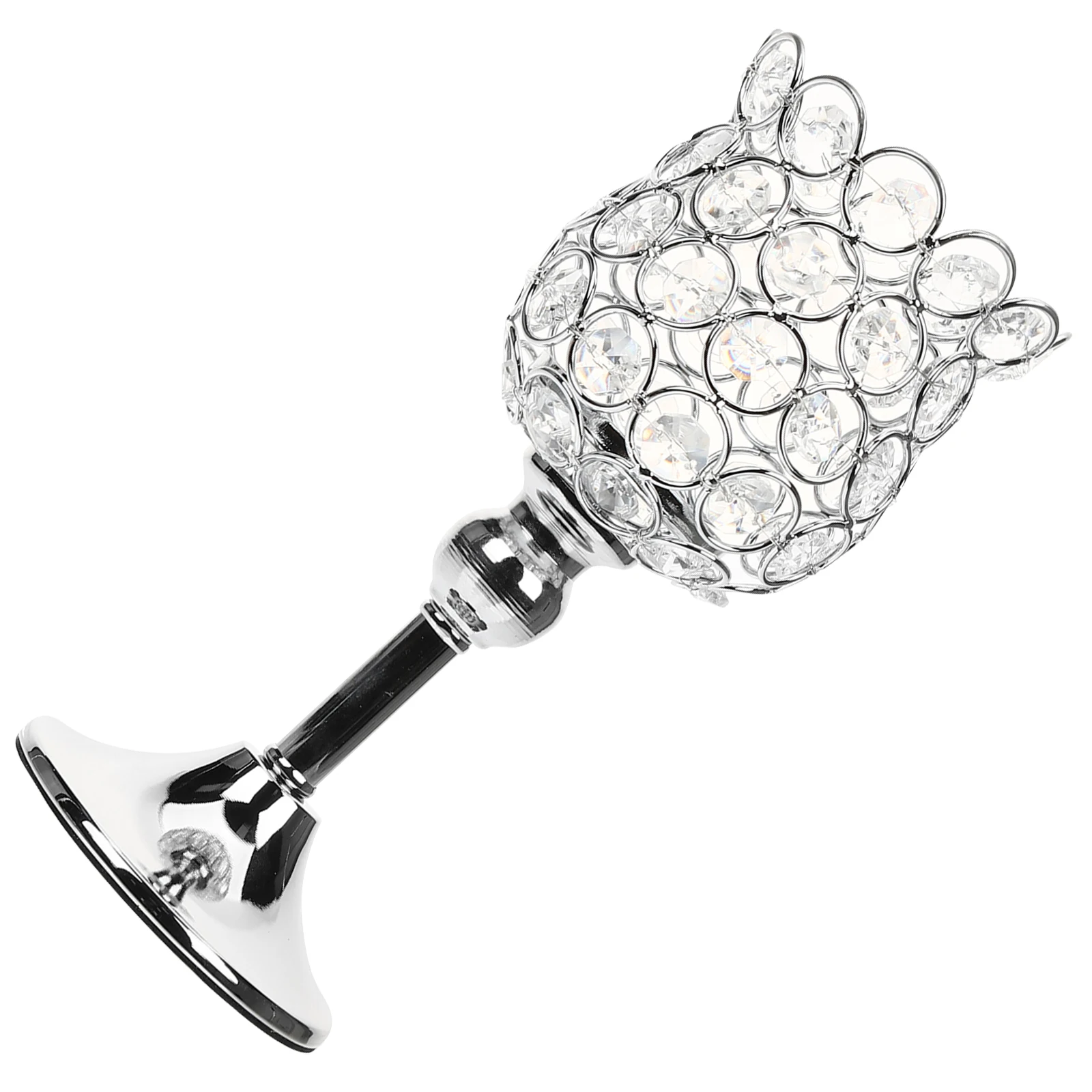 

22Cm European Style Crystal Holder Desktop Decorative Tea Light Holder Vintage Crystal Candlestick For Weddings