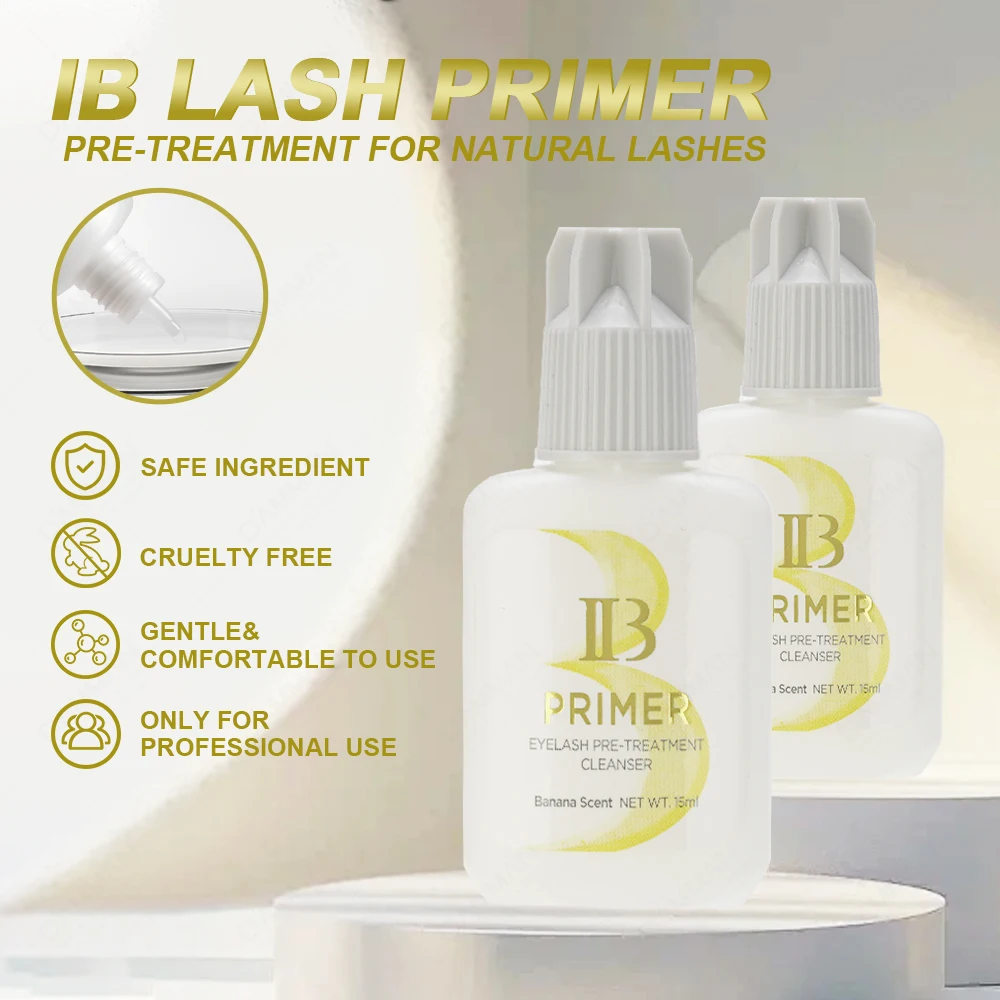 1Bottles 15ML IBeauty Primer Lash Extensions Professional IB Primer Eyelash Fixing Agent Banana Scent False Lashes Glue Makeup