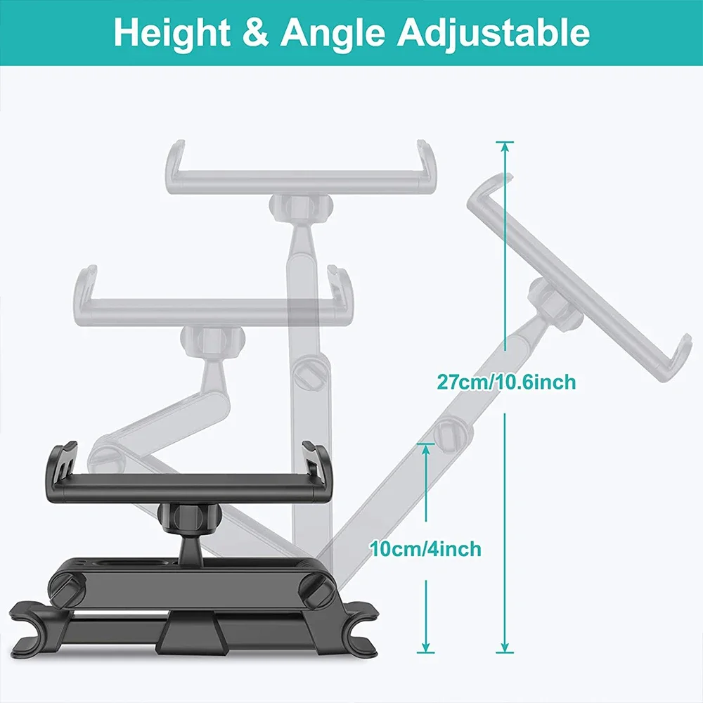 Telescopic Car Rear Pillow Phone Holder Tablet Rotating Car Seat Rear Stand Headrest Bracket for Phone Tablet 5-13 Inch