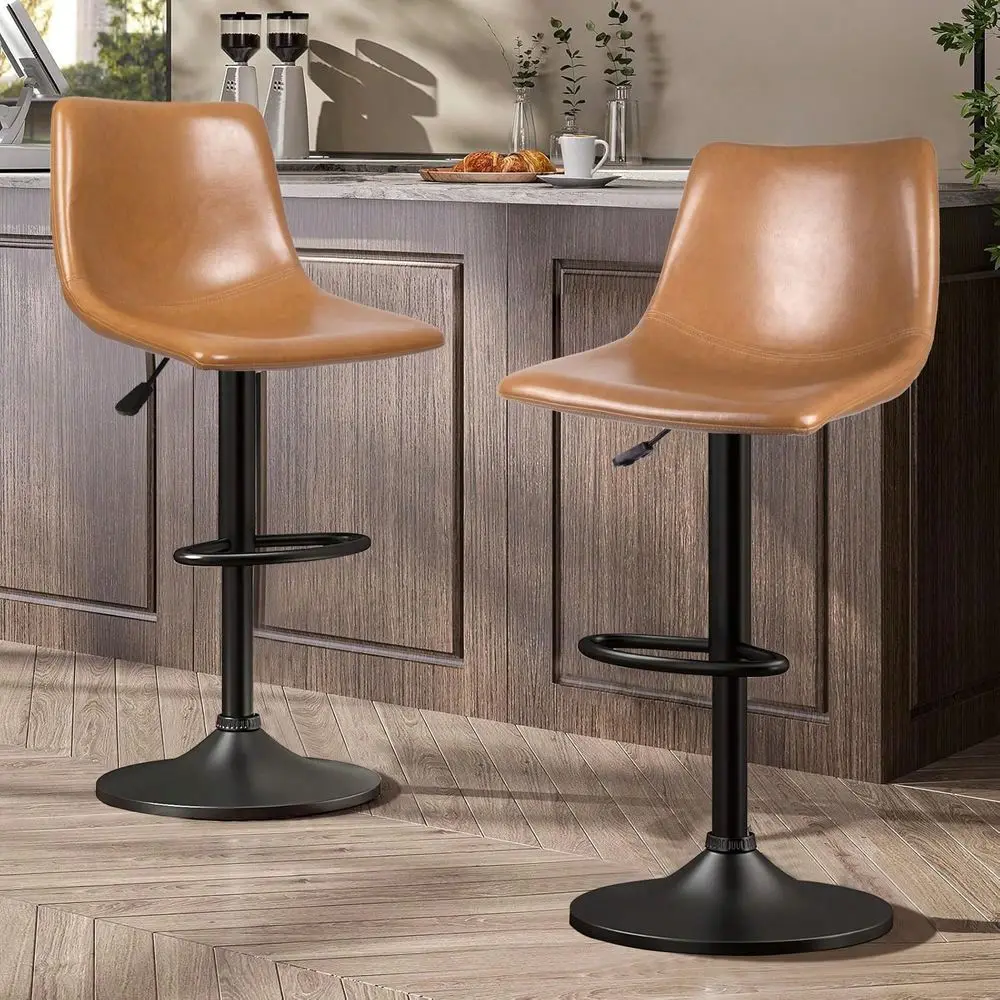 

Bar Stools Sillas Para Barra AltaStools Set Of 2 Modern Swivel Bar Chairs, Barstools Counter Height With High Backrest, Adjustab